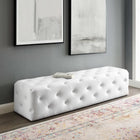 Modway Amour 72" Tufted Button Entryway Faux Leather Bench