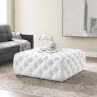 Modway Amour Tufted Button Large Square Faux Leather Ottoman