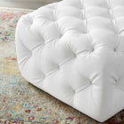 Modway Amour Tufted Button Square Faux Leather Ottoman