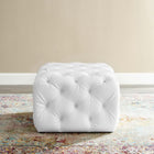 Modway Amour Tufted Button Square Faux Leather Ottoman