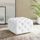 Modway Amour Tufted Button Square Faux Leather Ottoman