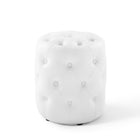 Modway Amour Tufted Button Round Faux Leather Ottoman  