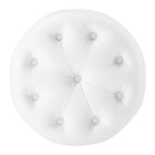 Modway Amour Tufted Button Round Faux Leather Ottoman