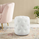 Modway Amour Tufted Button Round Faux Leather Ottoman