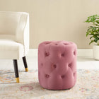Modway Amour Tufted Button Round Performance Velvet Ottoman
