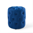 Modway Amour Tufted Button Round Performance Velvet Ottoman  