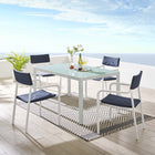 Modway Raleigh 5 Piece Outdoor Patio Aluminum Dining Set