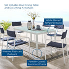 Modway Raleigh 7 Piece Outdoor Patio Aluminum Dining Set