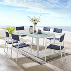 Modway Raleigh 7 Piece Outdoor Patio Aluminum Dining Set