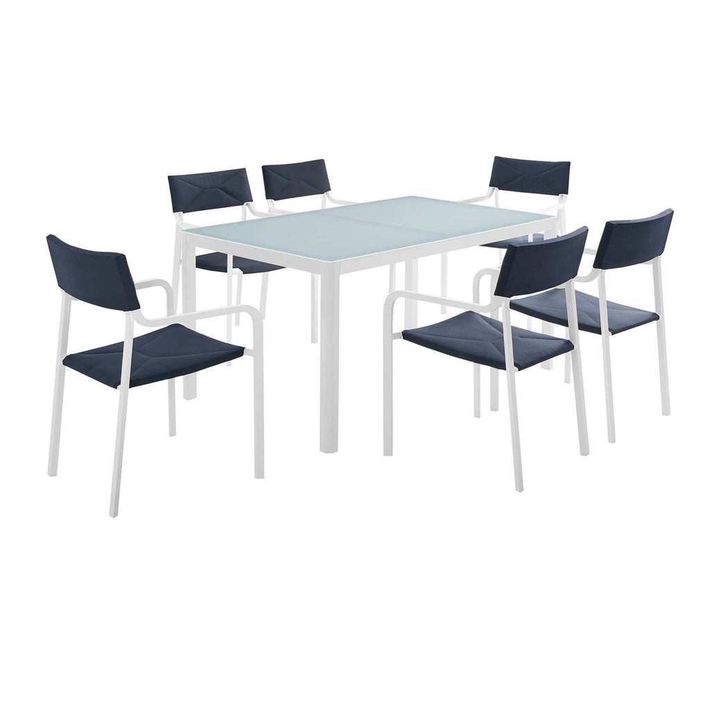 Modway Raleigh 7 Piece Outdoor Patio Aluminum Dining Set  