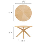 Modway Crossroads 47" Round Wood Dining Table