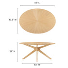 Modway Crossroads 63" Oval Wood Dining Table