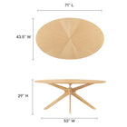 Modway Crossroads 71" Oval Wood Dining Table