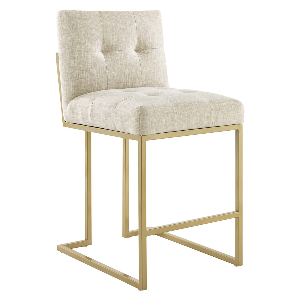 Modway Privy Gold Stainless Steel Upholstered Fabric Counter Stool  
