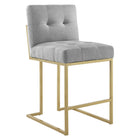 Modway Privy Gold Stainless Steel Upholstered Fabric Counter Stool  