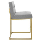Modway Privy Gold Stainless Steel Upholstered Fabric Counter Stool