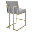 Modway Privy Gold Stainless Steel Upholstered Fabric Counter Stool