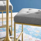 Modway Privy Gold Stainless Steel Upholstered Fabric Counter Stool