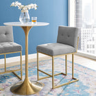 Modway Privy Gold Stainless Steel Upholstered Fabric Counter Stool