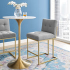 Modway Privy Gold Stainless Steel Upholstered Fabric Counter Stool