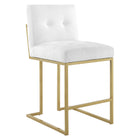 Modway Privy Gold Stainless Steel Upholstered Fabric Counter Stool  