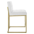 Modway Privy Gold Stainless Steel Upholstered Fabric Counter Stool