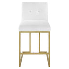 Modway Privy Gold Stainless Steel Upholstered Fabric Counter Stool