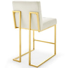 Modway Privy Gold Stainless Steel Performance Velvet Counter Stool