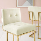 Modway Privy Gold Stainless Steel Performance Velvet Counter Stool