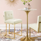 Modway Privy Gold Stainless Steel Performance Velvet Counter Stool