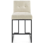 Modway Privy Black Stainless Steel Upholstered Fabric Counter Stool