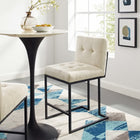 Modway Privy Black Stainless Steel Upholstered Fabric Counter Stool