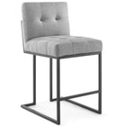Modway Privy Black Stainless Steel Upholstered Fabric Counter Stool  