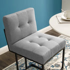 Modway Privy Black Stainless Steel Upholstered Fabric Counter Stool