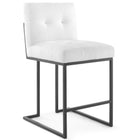 Modway Privy Black Stainless Steel Upholstered Fabric Counter Stool  