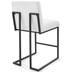 Modway Privy Black Stainless Steel Upholstered Fabric Counter Stool