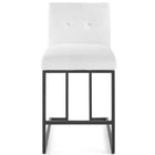 Modway Privy Black Stainless Steel Upholstered Fabric Counter Stool