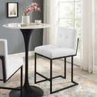 Modway Privy Black Stainless Steel Upholstered Fabric Counter Stool