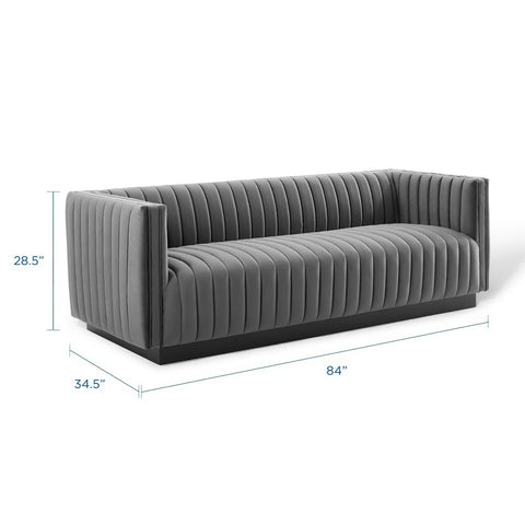Modway Conjure Channel Tufted Velvet Sofa  