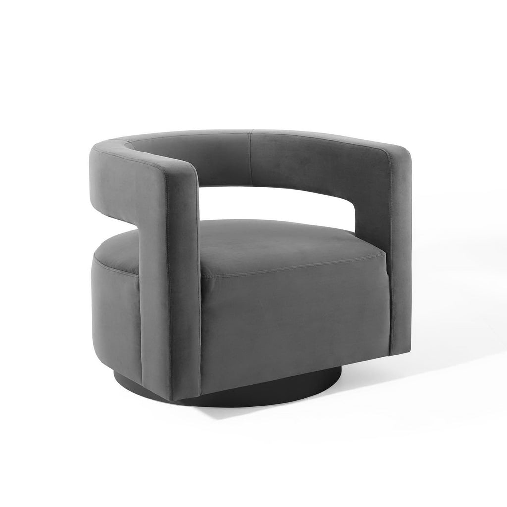 Modway Spin Cutaway Performance Velvet Swivel Armchair  
