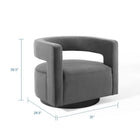Modway Spin Cutaway Performance Velvet Swivel Armchair