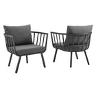 Modway Riverside Outdoor Patio Aluminum Armchair Set of 2  