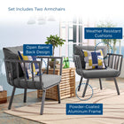 Modway Riverside Outdoor Patio Aluminum Armchair Set of 2