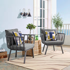 Modway Riverside Outdoor Patio Aluminum Armchair Set of 2