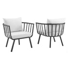 Modway Riverside Outdoor Patio Aluminum Armchair Set of 2  