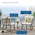 Modway Riverside Outdoor Patio Aluminum Armchair Set of 2