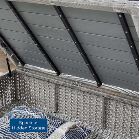 Modway Conway 45" Outdoor Patio Wicker Rattan Coffee Table  