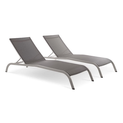 Modway Savannah Outdoor Patio Mesh Chaise Lounge Set of 2  