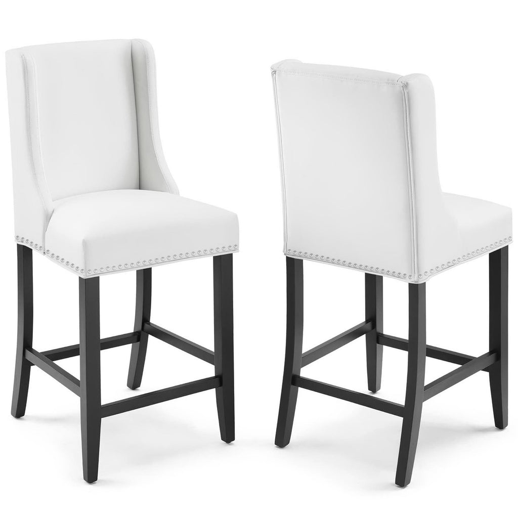 Modway Baron Faux Leather Counter Stool Set of 2  