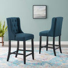 Modway Baronet Upholstered Fabric Counter Bar Stool Set of 2